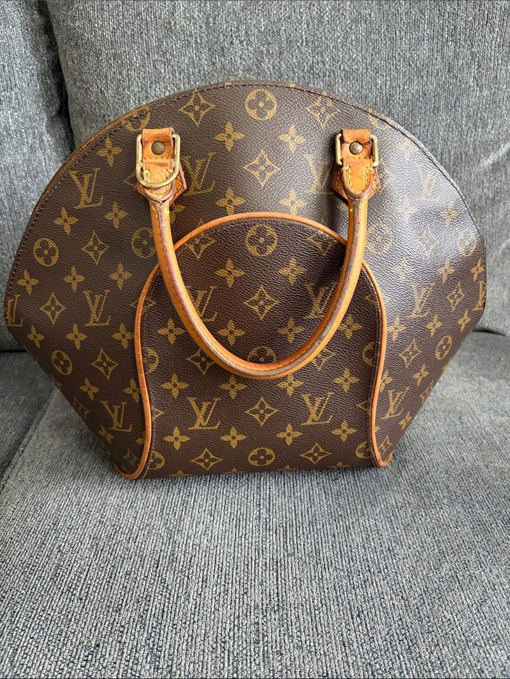 Louis Vuitton Monogram Ellipse MM Brown/Tan Top-Handle Satchel - Picture 2 of 12